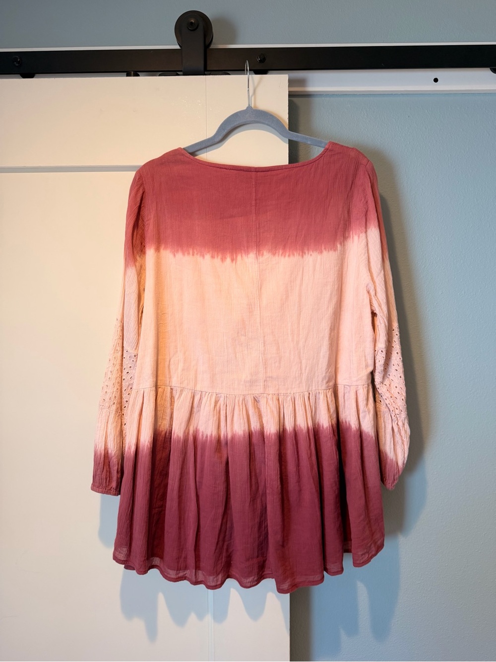 NWOT Lane Bryant Pink Ombre V-Neck Peasant Tunic - Picture 5 of 6
